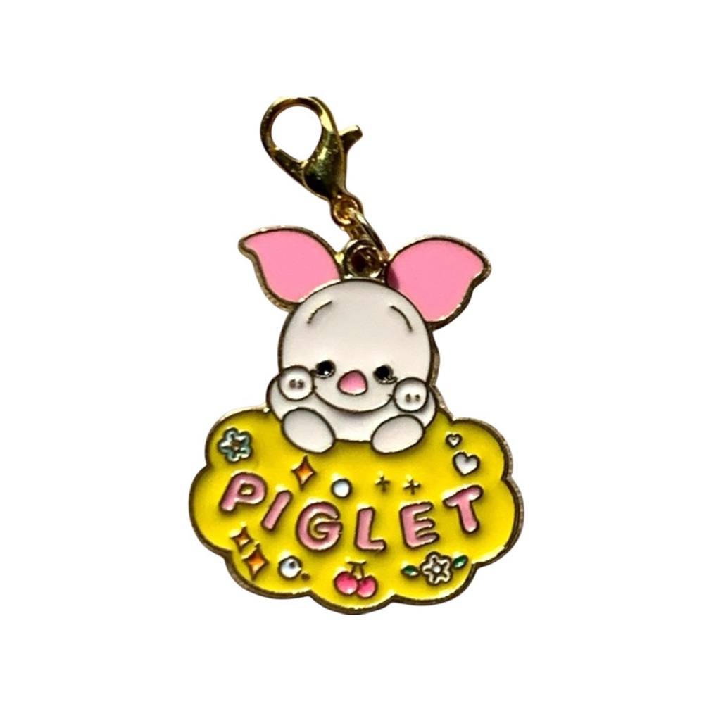 Piglet Enamel Disney, Winnie the Pooh Keychain, Diaper Bag, & Zipper pull charm